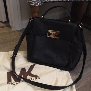 Michael Kors black leather satchel